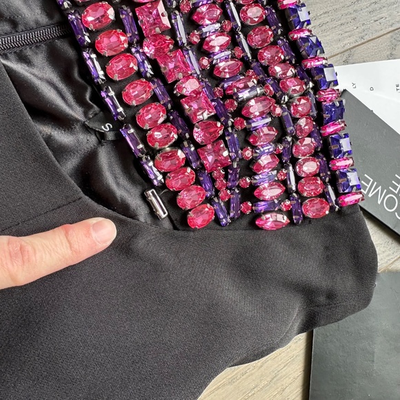 Retrofete Martini Black Strapless Mini Dress Rhinestone Crystal - Small - Picture 6 of 14